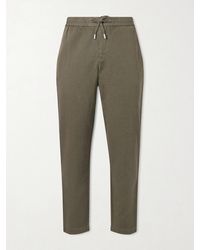 MR P. - Straight-leg Cotton And Linen-blend Twill Drawstring Trousers - Lyst