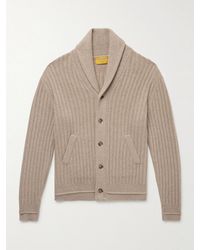 Guest In Residence - Varsity Cardigan aus Kaschmir in Rippstrick mit Schalkragen - Lyst