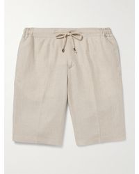 De Petrillo - Tapered Linen Drawstring Shorts - Lyst