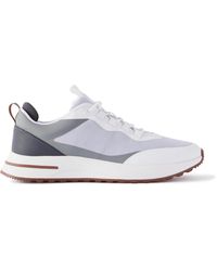 Loro Piana - Weekend Walk Leather-trimmed Mesh Sneakers - Lyst