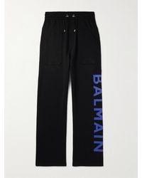 Balmain - Straight-leg Logo-print Cotton-jersey Sweatpants - Lyst
