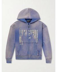 Enfants Riches Deprimes - Daughter's Distressed Printed Cotton-Jersey Zip-Up Hoodie - Lyst