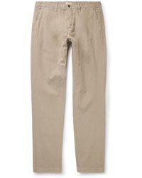 Hartford - Tyron Slim-Fit Straight-Leg Cotton And Linen-Blend Trousers - Lyst