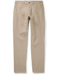 Hartford - Tyron Slim-fit Straight-leg Cotton And Linen-blend Trousers - Lyst