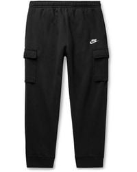 Nike - Sportswear Club Slim-fit Tapered Fleece-back Cotton-blend Jersey Cargo Sweatpants - Lyst