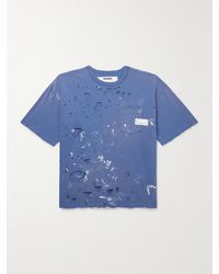 Neighborhood - Savage Distressed Paint-Splattered Cotton-Jersey T-Shirt - Lyst