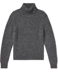 Tom Ford - Brushed Ribbed Mohair And Silk-blend Rollneck Sweater - Lyst