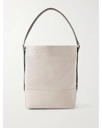 Lemaire - Tote aus Baumwoll-Canvas mit Lederbesatz - Lyst
