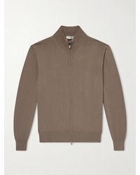 Canali - Slim-Fit Cotton Zip-Up Sweater - Lyst