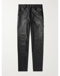 Givenchy - Straight-Leg Full-Grain Leather Trousers - Lyst