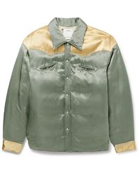 Visvim - Panelled Padded Satin Down Jacket - Lyst