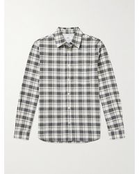 MR P. - Checked Organic Cotton And Linen-blend Shirt - Lyst