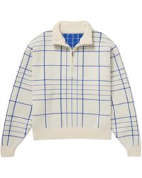 Jacquemus - Checked Merino Wool-blend Half-zip Sweater - Lyst