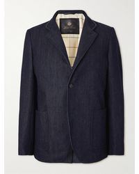 Loro Piana - Spagna Leather-trimmed Cotton And Cashmere-blend Denim Jacket - Lyst
