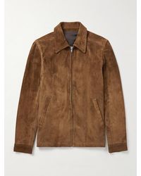 Rick Owens - Brad Webbing-Trimmed Suede Bomber Jacket - Lyst