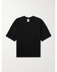 adidas Originals - T-Shirt aus Baumwoll-Jersey mit Logostickerei und Streifen - Lyst