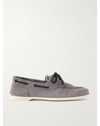 John Lobb - Foil Suede Boat Shoes - Lyst