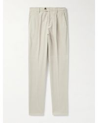 Brunello Cucinelli - Straight-Leg Pleated Cotton-Corduroy Trousers - Lyst