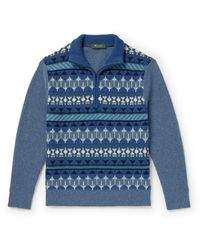 Loro Piana - Fair Isle Ribbed-knit Cashmere Half-zip Sweater - Lyst