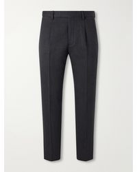 ZEGNA - Straight-Leg Wool And Cashmere-Blend Twill Trousers - Lyst