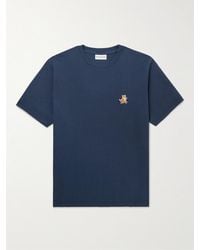 Maison Kitsuné - T-Shirt aus Baumwoll-Jersey mit Logoapplikation - Lyst