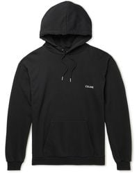 Celine - Logo-Print Stretch-Cotton Jersey Hoodie - Lyst