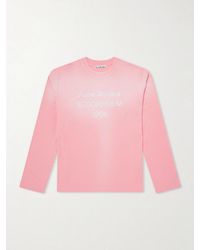 Acne Studios - Edden U 1996 Logo-Print Distressed Cotton And Hemp-Blend T-Shirt - Lyst