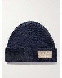 RRL - Logo-Appliquéd Ribbed Cotton Beanie - Lyst