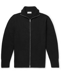 John Smedley - Mallam Ribbed Recycled-Cashmere And Merino Wool-Blend Zip-Up Cardigan - Lyst