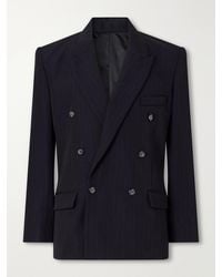 Willy Chavarria - Manuel Double-Breasted Pinstriped Virgin Wool Blazer - Lyst