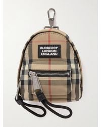 Burberry - Checked Leather-trimmed Canvas Keyring - Lyst