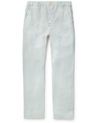 Oliver Spencer - Straight-leg Mélange Linen Drawstring Suit Trousers - Lyst