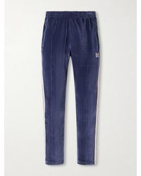 Needles - Bootcut Logo-Embroidered Striped Velour Track Pants - Lyst