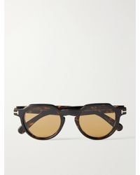 Tom Ford - Thomas-02 Round-Frame Acetate Sunglasses - Lyst