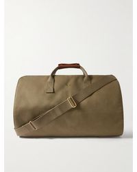 Bennett Winch - Leather-Trimmed Cotton-Canvas Suit Carrier And Holdall - Lyst