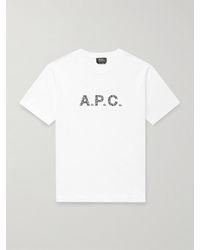 A.P.C. - T-shirt in jersey di cotone con logo floccato James - Lyst
