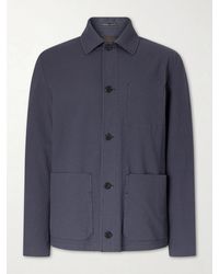 Slowear - Cotton And Silk-Blend Seersucker Overshirt - Lyst