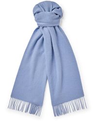 Mulberry - Fringed Logo-embroidered Cashmere Scarf - Lyst