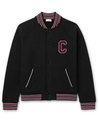 Celine - Teddy Logo-Appliquéd Cotton-Jersey Varsity Jacket - Lyst