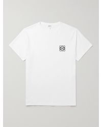 Loewe - T-shirt in jersey di cotone con logo ricamato - Lyst