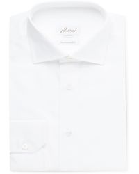 Brioni Slim-fit Cutaway-collar Cotton Oxford Shirt - White