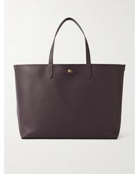 Burberry - Große wendbare Tote aus vollnarbigem Leder und kariertem Canvas - Lyst
