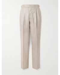 STÒFFA - Straight-Leg Pleated Cashmere Suit Trousers - Lyst