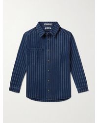 MANAAKI - Nīkau Pinstriped Denim Overshirt - Lyst