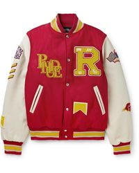 Rhude Bull Market Varsity Jacket in Red for Men | Lyst