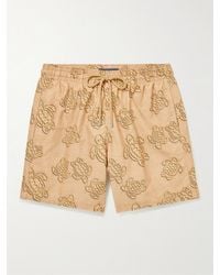 Vilebrequin Moorea Mid-length Printed Econyl Swim Shorts - Natural