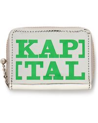 Kapital - Thumbs-up Mini Logo-print Metallic Leather Zip-around Wallet - Lyst