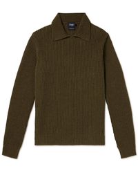 Drake's - Integral Ribbed Wool And Alpaca-blend Sweater - Lyst