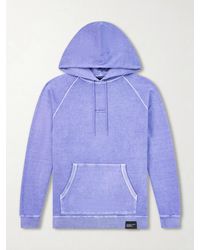Neighborhood - Logo-embroidered Pigment-dyed Cotton-jersey Hoodie - Lyst