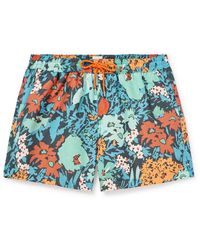 Paul Smith - Tropical Garden Straight-leg Mid-length Printed Recycled Swim Shorts - Lyst